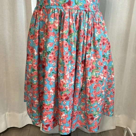 NWOT B.O.G Collective Floral Corset Dress Pink Turquoise, Size L - Picture 4 of 13
